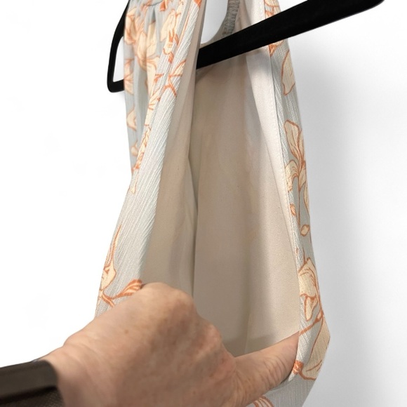 Gilli Pale Blue Floral Pattern Sleeveless Dress with Belt Accent Size Medium - Picture 5 of 12